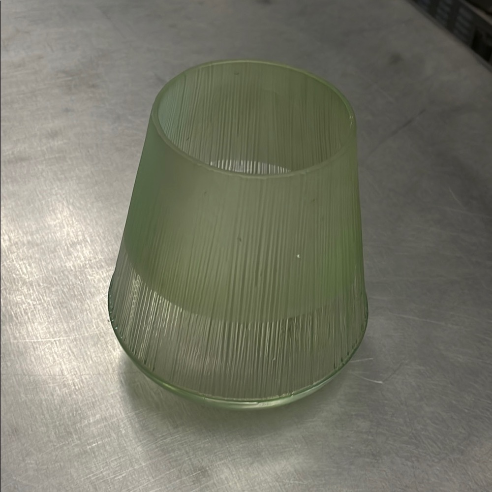 Green Textured Glass Vase